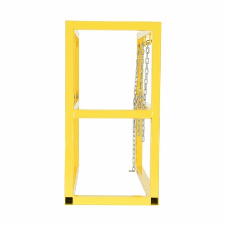 Vestil Yellow Powder Coat Steel Cylinder Barricade Rack 3 Cylinder Capacity CYL-FMSR-3